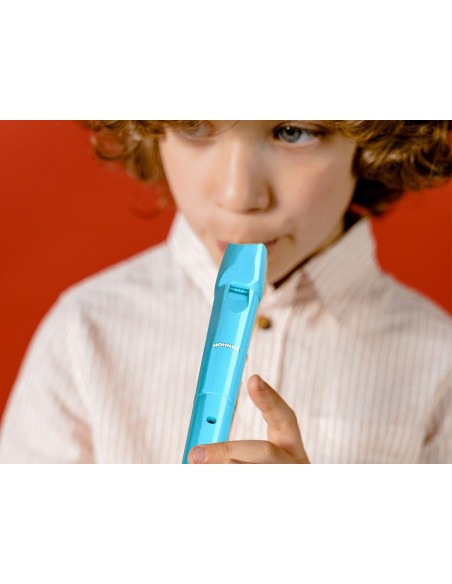 FLAUTA HOHNER 9508 COLOR CELESTE FUNDA VERDE Y TRANSPARENTE