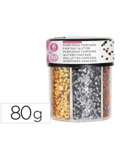 PURPURINA FANTASIACORAZON ESTRELLA ORO PLATA BOTE 80GR