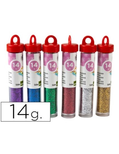 PURPURINA LIDERPAPEL FANTASIA COLORES METALICOS SURTIDOS BOTE 14 GR