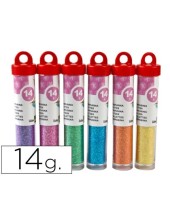 PURPURINA LIDERPAPEL FANTASIA COLORES METALICOS PASTELES BOTE 14 GR