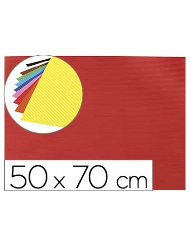 GOMA EVA ONDULADA LIDERPAPEL 50X70CM 2,2MM ESPESOR ROJO