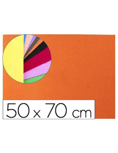 GOMA EVA LIDERPAPEL 50X70CM 60G/M2 ESPESOR 2MM TEXTURA TOALLA NARANJA