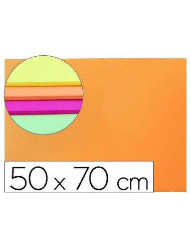 GOMA EVA LIDERPAPEL 50X70CM 60G/M2 ESPESOR 2MM FLUOR NARANJA