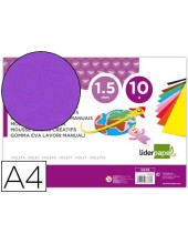 GOMA EVA LIDERPAPEL A4 60G/M2 ESPESOR 1,5MM VIOLETA PAQ.10H.GE78