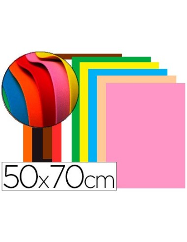 GOMA EVA LIDERPAPEL 50X70CM 60G/M2 ESPESOR 1,5MM COLORES SURTIDOS