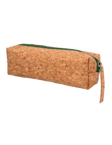 BOLSO ESCOLAR  PORTATODO CORCHO RECTANGULAR CREMALLERA 185X55X70MM