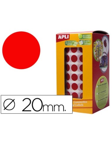 GOMETS APLI ROLLO 59H CIRCULO Ø 20 MM ROJO 1.770 UDS. (04861)