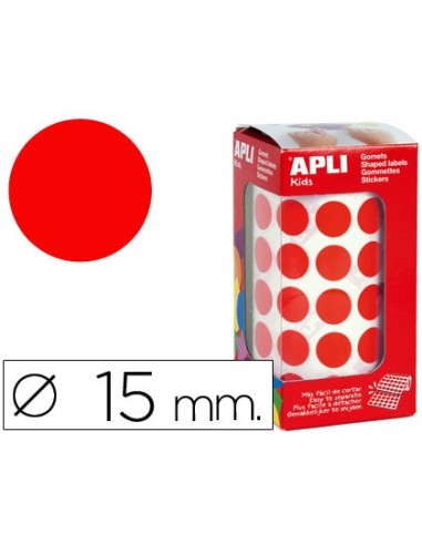 GOMETS APLI ROLLO 59H CIRCULO Ø 15 MM ROJO 2.832 UDS. (04857)