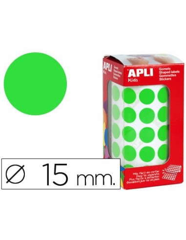 GOMETS APLI ROLLO 59H CIRCULO Ø 15 MM VERDE 2.832 UDS. (04858)