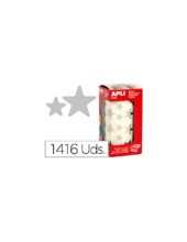 GOMETS AUTOADHESIVOS ESTRELLAS GRANDES PLATA EN ROLLO CON 1416UD. 2