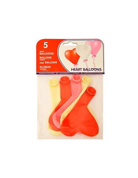 GLOBOS C/FORMA CORAZON BOLSAS 5