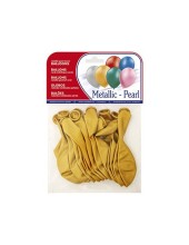 GLOBO 100% LATEX BIODEGRADABLE MET.ORO 15 UD.