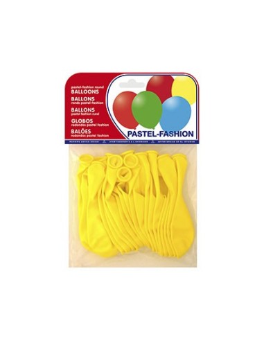 GLOBOS PASTEL AMARILLO BOLSA DE 20 UNIDADES