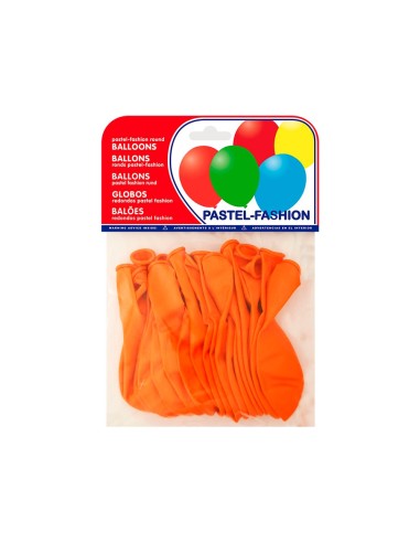GLOBOS PASTEL NARANJA BOLSA DE 20 UNIDADES