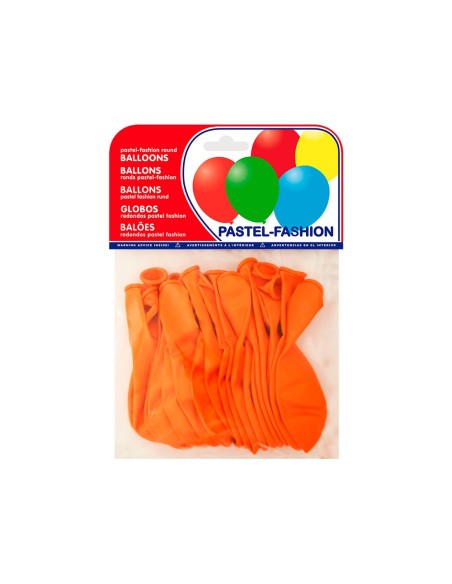 GLOBOS PASTEL NARANJA BOLSA DE 20 UNIDADES