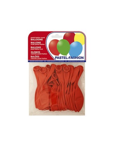 GLOBOS PASTEL ROJO BOLSA DE 20 UNIDADES