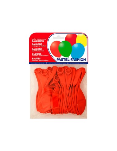 GLOBOS PASTEL ROJO BOLSA DE 20 UNIDADES