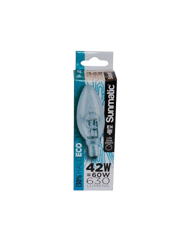 BOMBILLA SUNMATIC ECO HALOGENA VELA 28W E14 CLARA BOMBILLA SUNMATIC ECO HALOGENA VELA 28W E14 CLARA