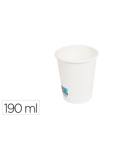 VASO PAPEL BL.BUNZL PEFC 190 ML APTO BEB FRIAS CALIENTES PQ.DE 50 UD.