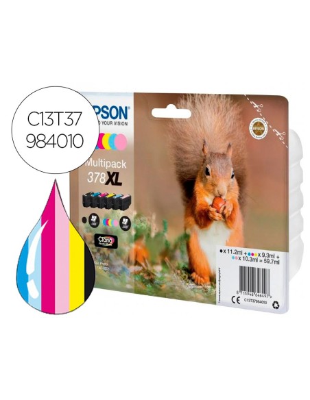 C13T37984010 CARTUCHO EPSON 378 XL EXPRESSION HOME RAINBOW 830 PG.