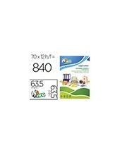 ETIQUETA ADH. TICO VE. FLUOR PERMANENTE RED.63,5MM CAJA 840 UD. 2