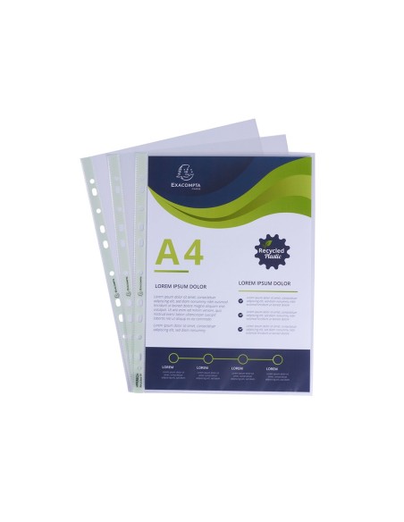 FUNDA MULTITALADRO EXACOMPTA RECICLADA PP 60 MC DIN A4 P.NARANJA 100U