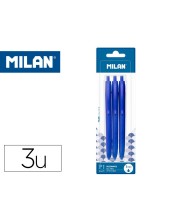 BOLIGRAFO MILAN P1 RETRACTIL 1MM TOUCH AZ. 3 UD.