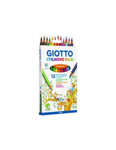 LAPICES DE COLORES GIOTTO MEGA TRI CAJA DE 12 COLORES MINA 5,5 MM LAPICES DE COLORES GIOTTO MEGA TRI CAJA DE 12 COLORES MINA 5,5 MM
