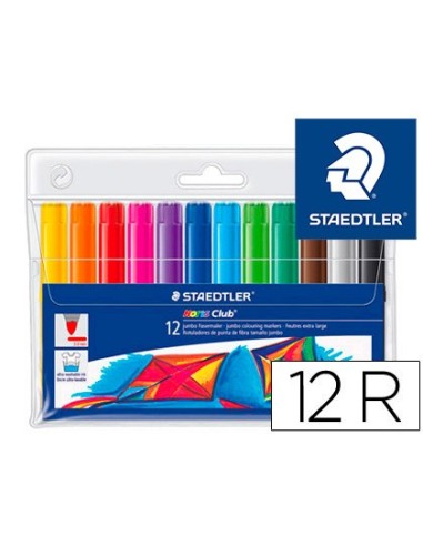 ROTULADOR STAEDTLER COLOR JUMBO TRAZO 3 MM ESTUCHE 12 COL.SURT.