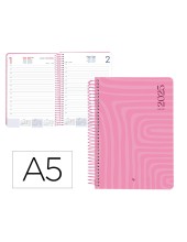 AGENDA ESP. SYRO S A5 2025 DÍA PÁGINA ROSA PAPEL 60 GR