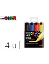 ROTULADOR POSCA PC-7M/4C PINTURA CONICA 4,5-5,5MM  4 UD.BASICOS