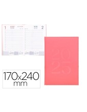 AGENDA ENCUADERNADA  CRETA 170X240MM 2025 DIA PAGINA ROSA PAPEL 70 GR