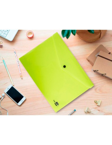 CARPETA DOSSIER BROCHE PP. A4 AM. FLUOR OPACO 50H.