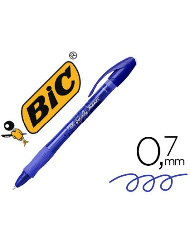 BOLIGRAFO BIC GELOCITY ILLUSION BORRABLE AZUL PUNTA DE 0,7 MM