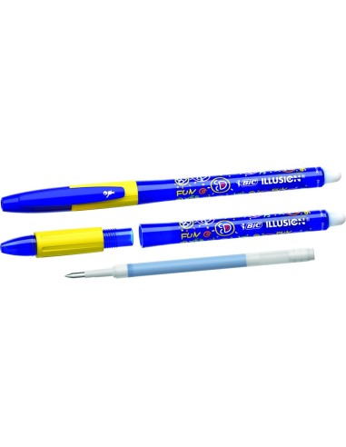 BOLIGRAFO BIC GELOCITY ILLUSION BORRABLE AZUL PUNTA DE 0,7 MM