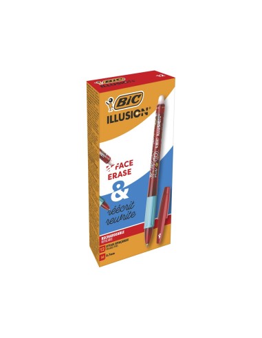 BOLIGRAFO BIC GELOCITY ILLUSION BORRABLE RJ.PUNTA 0,7 MM