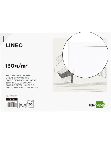 BLOC ENCOLADO LIDERPAPEL DIBUJO FL. 20H. 130GR.