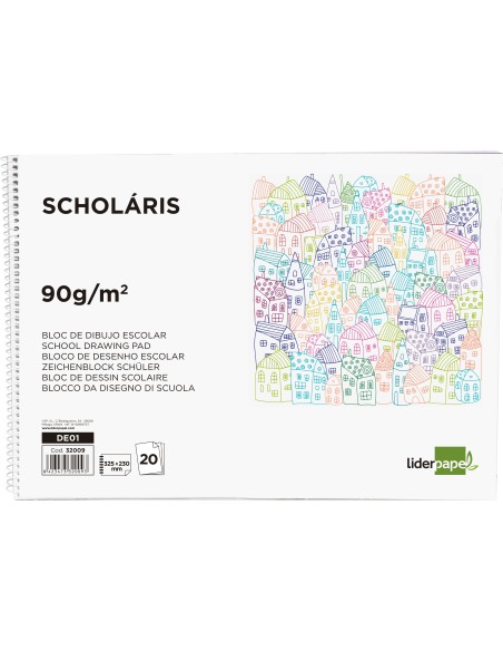 CUADERNO ESP. LIDERPAPEL DIBUJO FL. 20H 90GR.