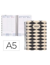 AGENDA ESP. CLASSIC A5 2025 SEMANA VISTA BL.Y NG.1 PAPEL 70 GR