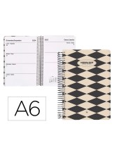 AGENDA ESP. CLASSIC A6 2025 SEMANA VISTA BL.Y NG.1 PAPEL 70 GR