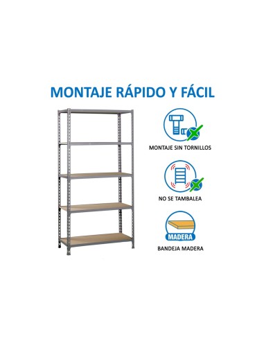 ESTANTERIA MET.SIMONRACK MINI 5/400 GRIS/MADERA 5EST.150K 180X80X40