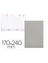 AGENDA ENCUADERNADA  CRETA 170X240MM 2025 DIA PAGINA GRIS PAPEL 70 GR