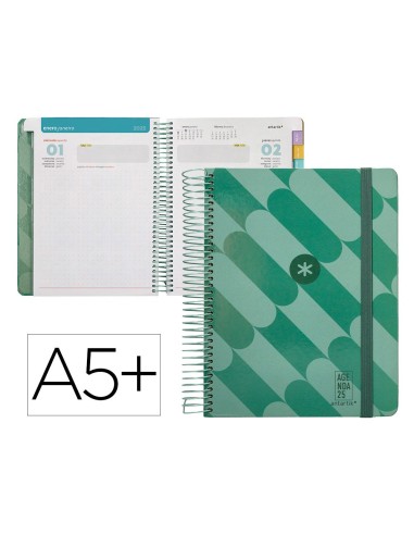 AGENDA ESP.ANTARTIK PATTERN A5+ 2025 DIA PAGINA VE. PAPEL 80 GR