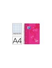 CUADERNO ESP. OXFORD OPTIK A4 T.PLASTICO MICRO 5MM 120H, ROSA 2