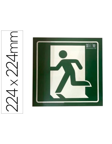 PICTO SEÑAL SALIDA EMERGENCIA IZQUIERDA PVC FOTOLUMINISCENTE 224X224