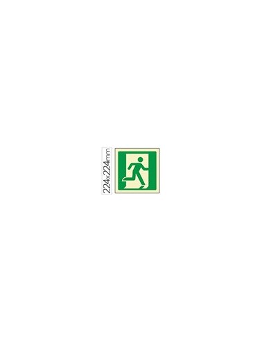 PICTO SEÑAL SALIDA EMERGENCIA DERECHA PVC FOTOLUMINISCENTE 224X224 MM PICTO SEÑAL SALIDA EMERGENCIA DERECHA PVC FOTOLUMINISCENTE 224X224 MM