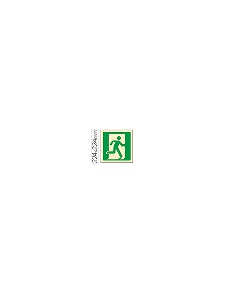 PICTO SEÑAL SALIDA EMERGENCIA DERECHA PVC FOTOLUMINISCENTE 224X224 MM PICTO SEÑAL SALIDA EMERGENCIA DERECHA PVC FOTOLUMINISCENTE 224X224 MM
