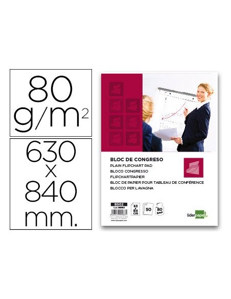 BLOC CONGRESO LIDERPAPEL 63X84CM 50H. BLOC CONGRESO LIDERPAPEL 63X84CM 50H.