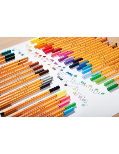 ROTULADOR STABILO FIBRA POINT 88 BLISTER 6 SURT.NEON