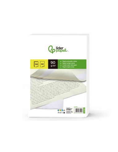 PAPEL VERJURADO CREMA DIN A4 90 GRAMOS PAQUETE 100 H.